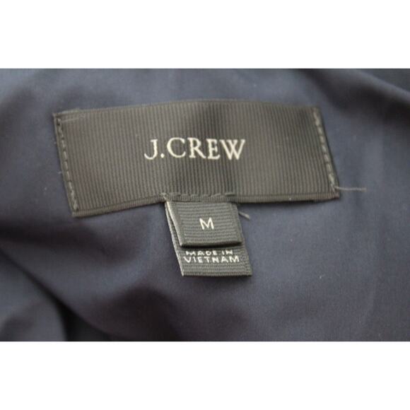 J. Crew Vest Down Puffer Womens Navy White Full Zip Plaid Gingham Feather Medium - Picture 3 of 10